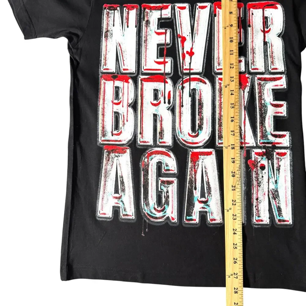 Never Broke Again Blood Dripped Logo T-shirt Mens S - Streetwear Skater HipHop - Picture 10 of 11